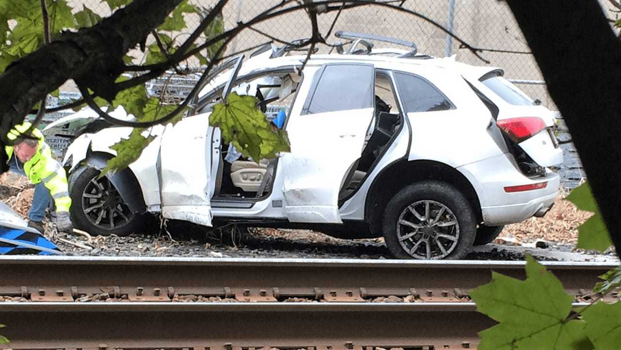 The crash occurred around 8:30 a.m. Saturday.