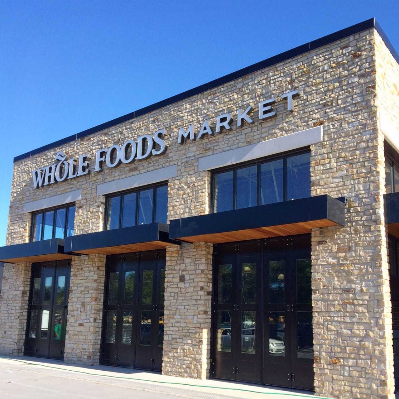 The facade of Closter Plaza's Whole Foods Market is complete.