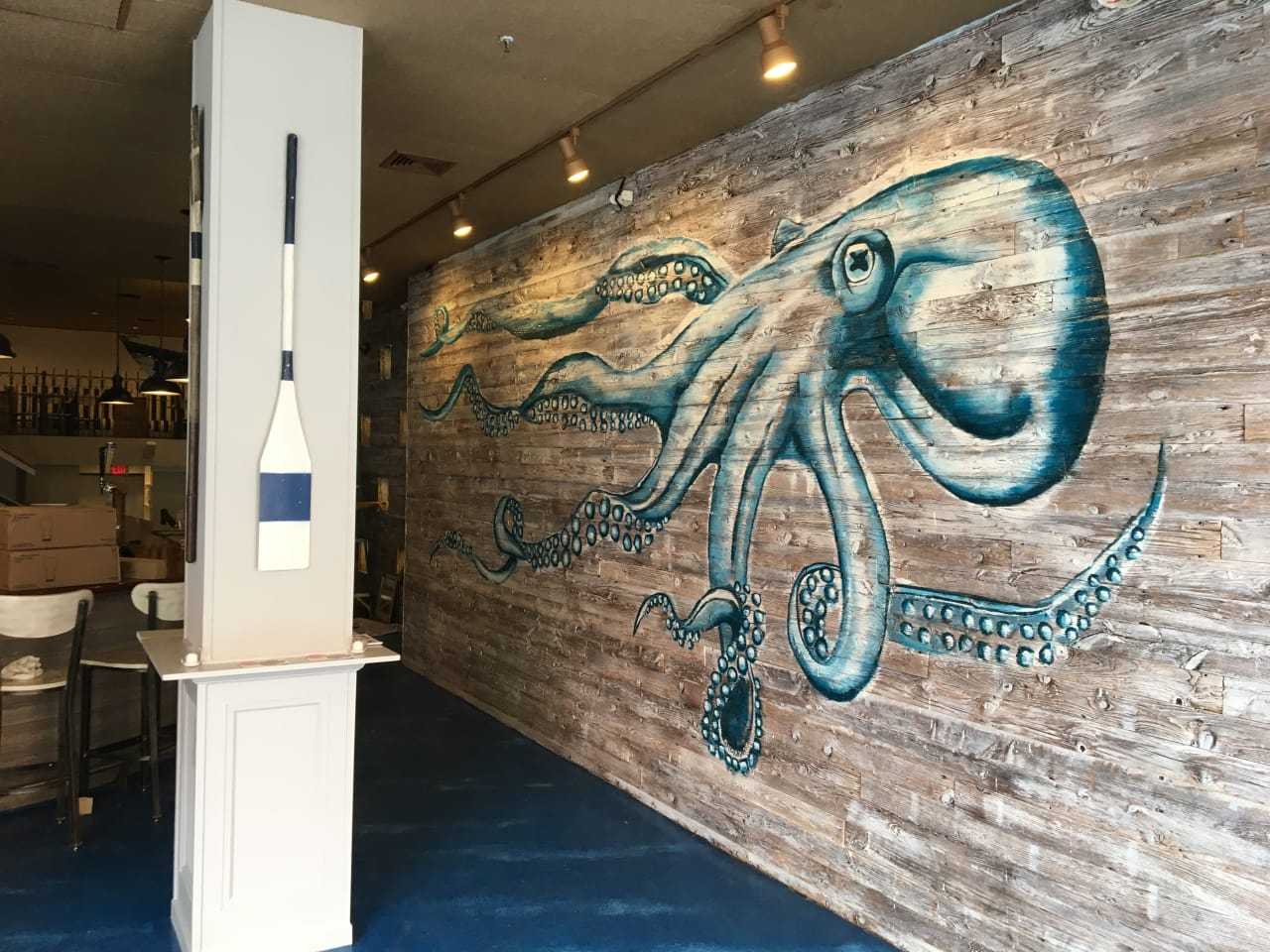 The sea plays a huge part in the motif at Saltwater Restaurant in Norwalk.