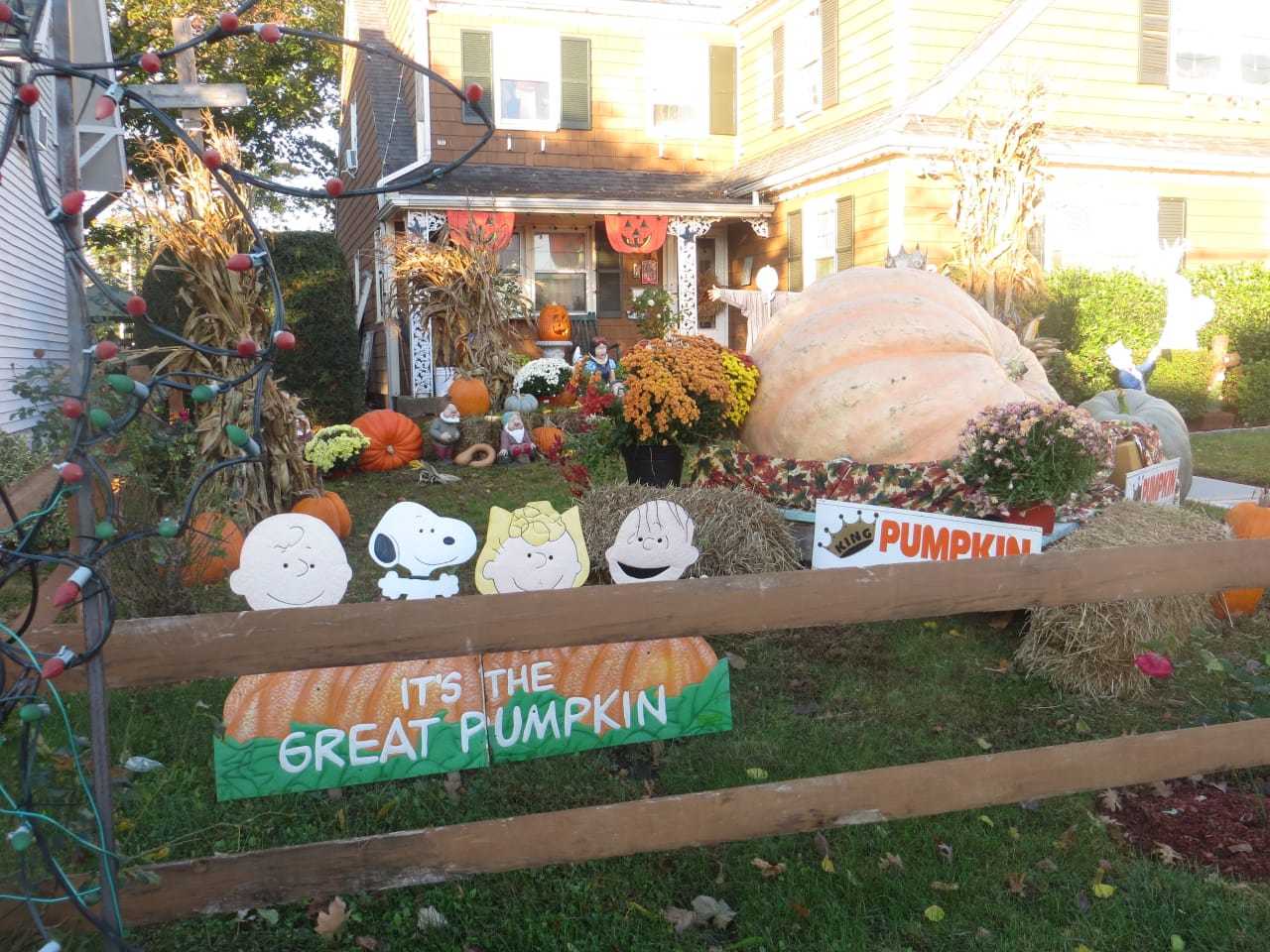 Another angle of "The Great Pumpkin" display at 50 Parsons St. near Oakland Avenue in Harrison. The property is best known for its annual Christmas lights extravaganza.