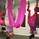 Aerial class participants are working out at an arts center in Harrington Park. 