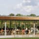 The Commons cafe at Grace Farms in New Canaan has inside and outside seating.