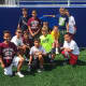Players played flag football and took part in instructional drills.