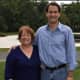 From left, Current candidate for Wilton Registrar Carol Young-Kleinfeld and Congressman Jim Himes.