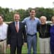 From left, Democratic State Central Committeeman Ted Hoffstatter, Past State Rep. candidate Mark Robbins, U.S. Rep. Jim Himes, Current candidate for State Senate for 2016 Carolanne Curry, Current candidate for Wilton Registrar Carol Young-Kleinfeld
