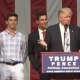 Donald Trump started his rally Saturday night by inviting an 18-year-old from Fairfield, Giacomo Brancato (center), battling cancer to the stage with his family.