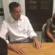 Gov. Dannel Malloy meets with Nury Chavarria at Iglesia De Dios Pentecostal church in New Haven on Thursday. Chavarria took refuge in the church after she was ordered to be deported.