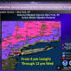 A look at areas where Winter Weather Advisories (purple) and Warnings (pink) are in effect.