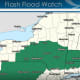 A look at counties (in green) where a Flash Flood Watch is in effect.