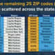 The remaining ZIP codes being targeted.