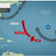 Now churning in the Atlantic, Cat 3 Hurricane Larry (red marker) is expected to move toward Bermuda on Thursday, Sept. 9.