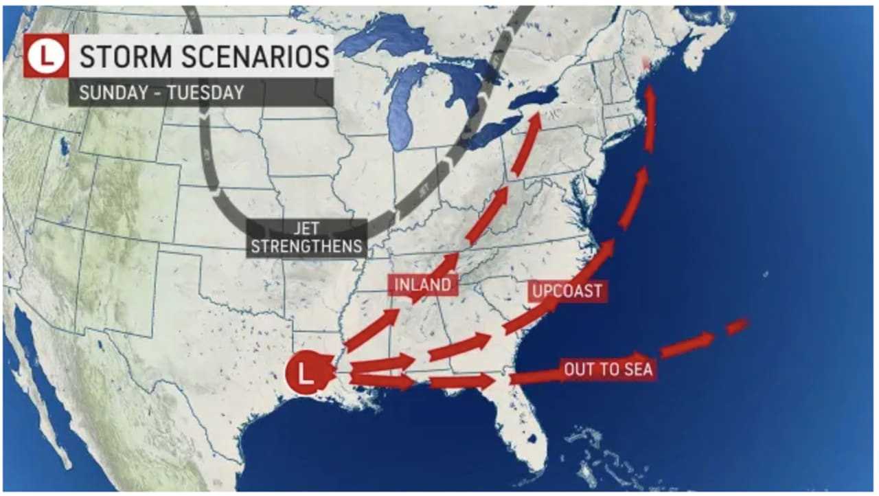 A look at the scenarios for the storm system expected to arrive Sunday night, Dec. 5.