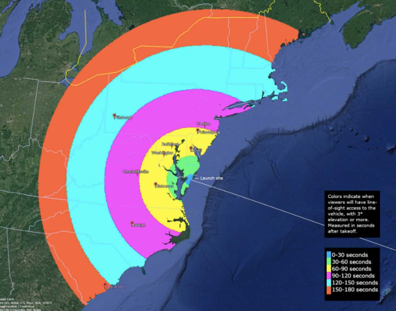 NASA Rocket Will Be Visible Across East Coast This Weekend