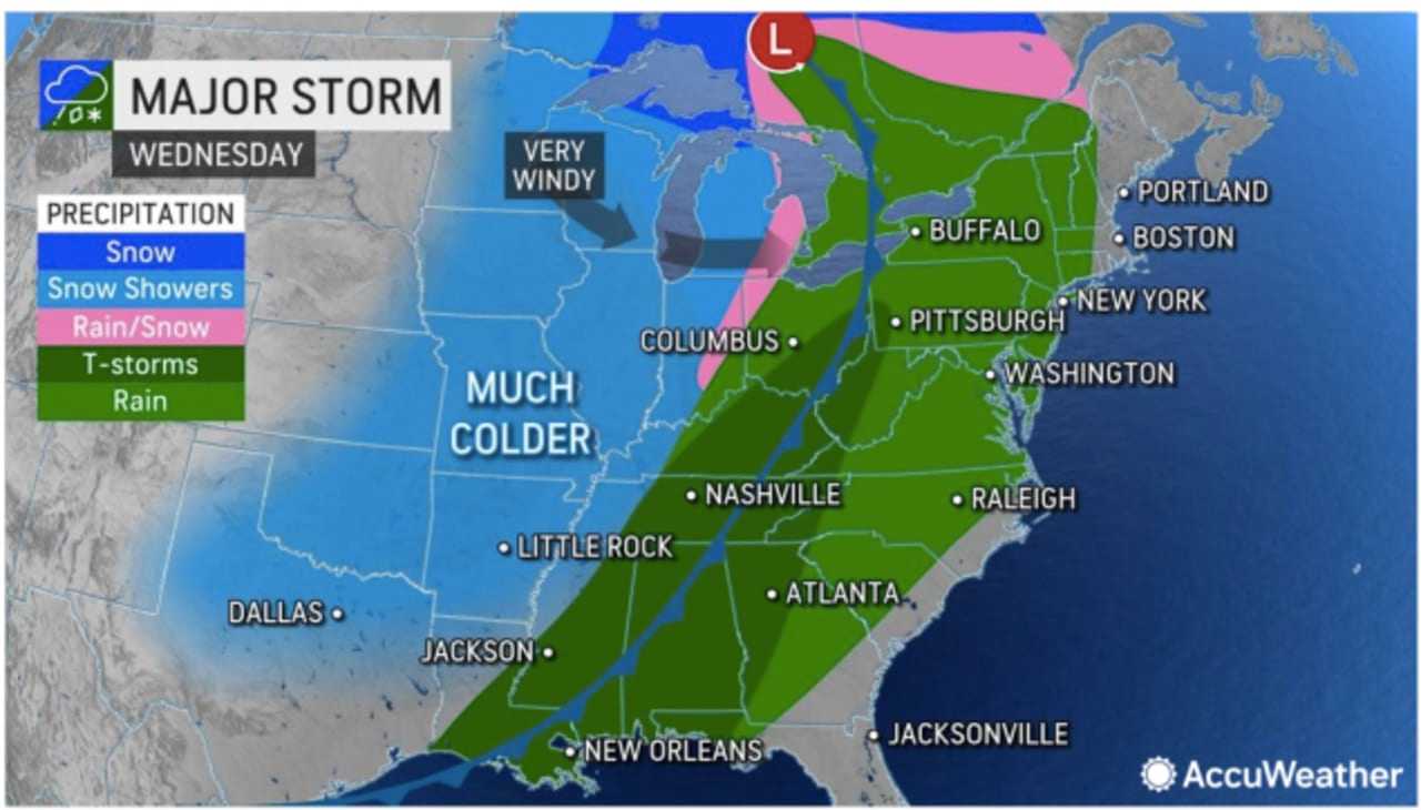 A look at the potentially major storm on track for Wednesday, Nov. 30.