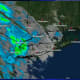 A radar image from about 7 a.m. Thursday, Jan. 12 showing the system with mixed precipitation moving from west to east.