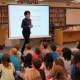 Los Angeles author Janet Tashjian spoke to Todd Elementary students in Briarcliff.