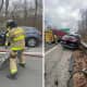 Vehicle Intertwines With Guardrail, People Injured In 2-Car Westchester Crash