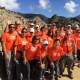 Alicia O'Neill and her team of MMRF climbers celebrate after hiking the Inca Trail to Machu Picchu in Peru.