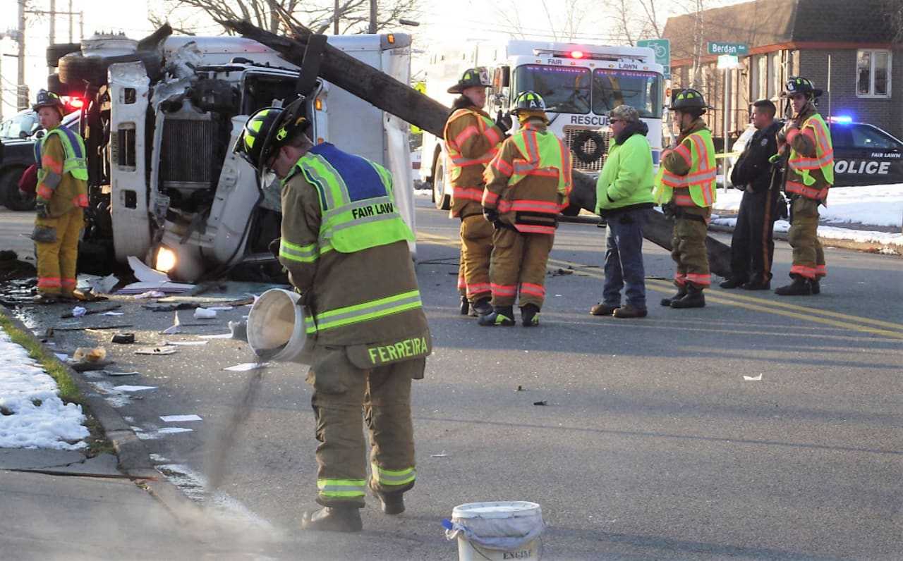 The driver and another occupant were taken to The Valley Hospital in Ridgewood with injuries that responders said weren't serious.