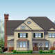 An artist's rendering of a home proposed at 94 Garibaldi Lane in New Canaan.