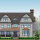 An artist's rendering of a home proposed at 96 Garibaldi Lane in New Canaan.