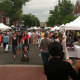 The view on Elm Street In New Canaan during the Village Fair and Sidewalk Sale on Saturday.