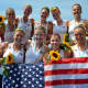 Westport's Elizabeth Youngling, top row, second from left, was part of the U.S. Women's 8 that won gold at the U23 World Championships.