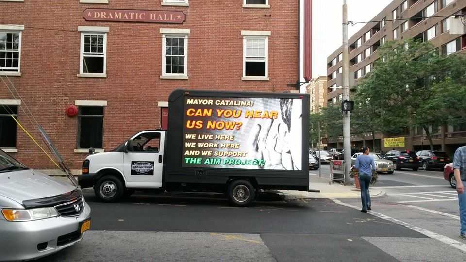 A truck drove around Peekskill last night expressing support for the Spectra pipeline.