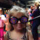 Rita Haitoff was having a groovy time listening to the Stella Blues Band and enjoyed wearing fun glasses. 