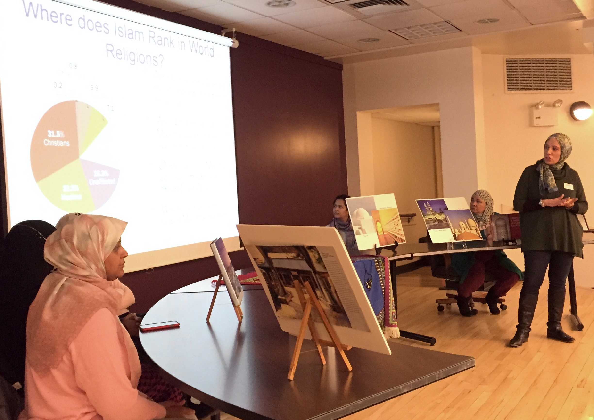 Briarcliff High School freshmen r engaged in a question and answer session with seven area women who are Muslims.
