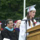 Graduating senior Corinne Vietorisz gives her speech.