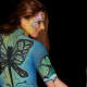 Jennifer Siciliano practiced for this weekend's body-painting competition in Philadelphia on model Mia Vonk.