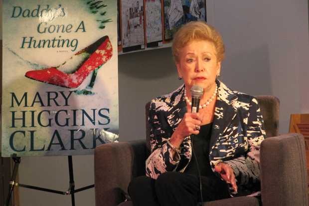 Mary Higgins Clark, known as the "Queen of Suspense," discusses her newest novel, "Daddy's Gone A Hunting," with over 300 fans Friday at the Wilton Library.