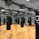 The large studio at Oxygen Fitness can be set up for boxing in a matter of minutes with the Balazs Boxing Track System moving the heavy bags as needed. 