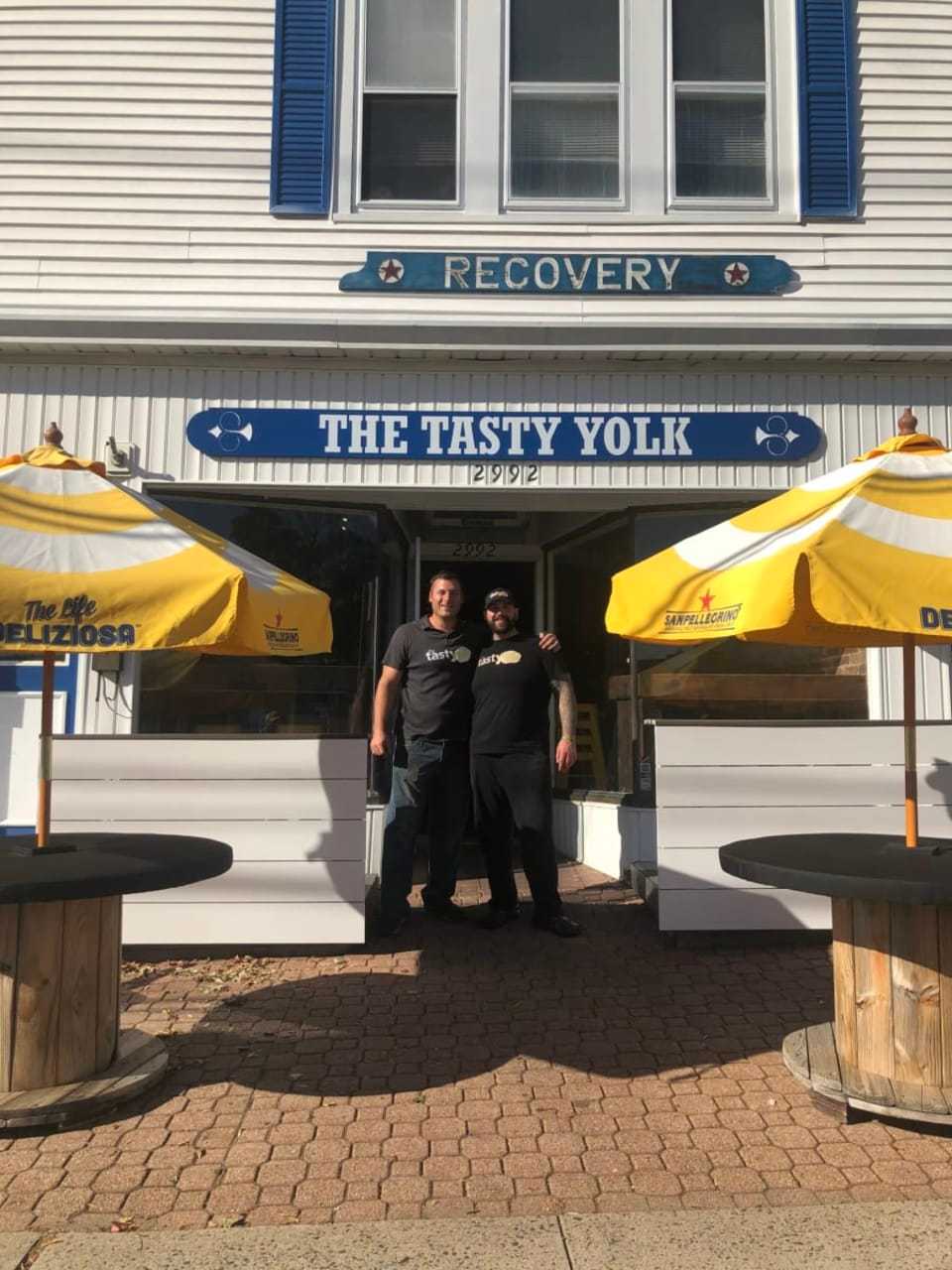Mike Bertanza (left) and Eric Felitto (right) in front of their restaurant in Black Rock.