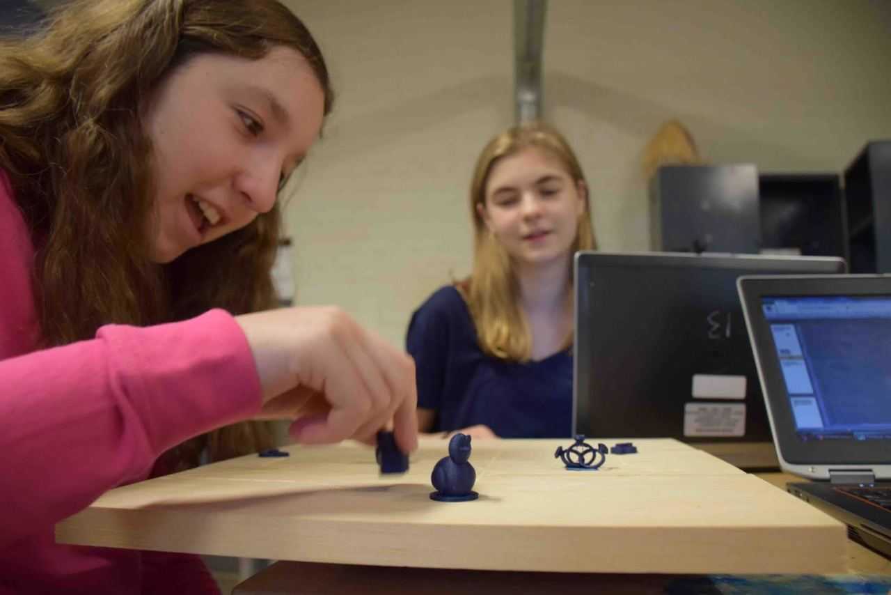 Bronxville Middle School eighth-graders Caitlin Mooney and Sasha Paradase created theirown board game around the show “Friends.”