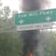 A car was fully engulfed in flames on I-684 on Thursday morning.