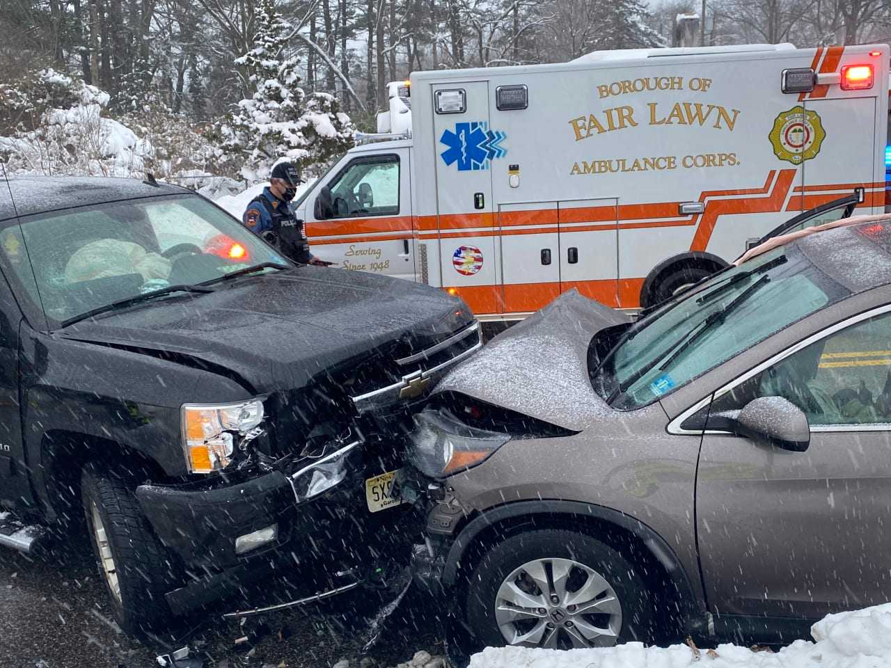 Pickup Truck, SUV Crash HeadOn In Fair Lawn Fair LawnGlen Rock