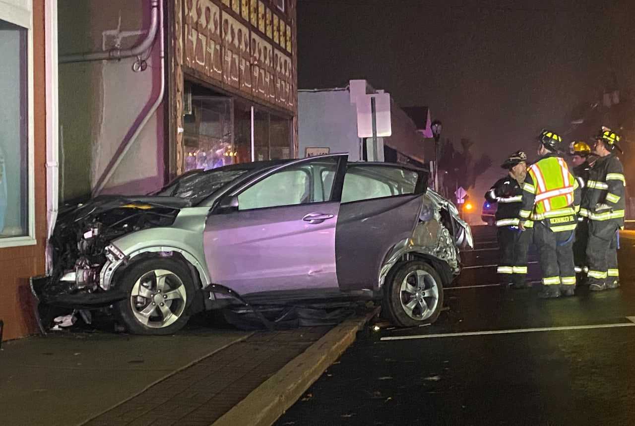 Crash Cracks Utility Pole On Midland Park Main Drag WyckoffFranklin