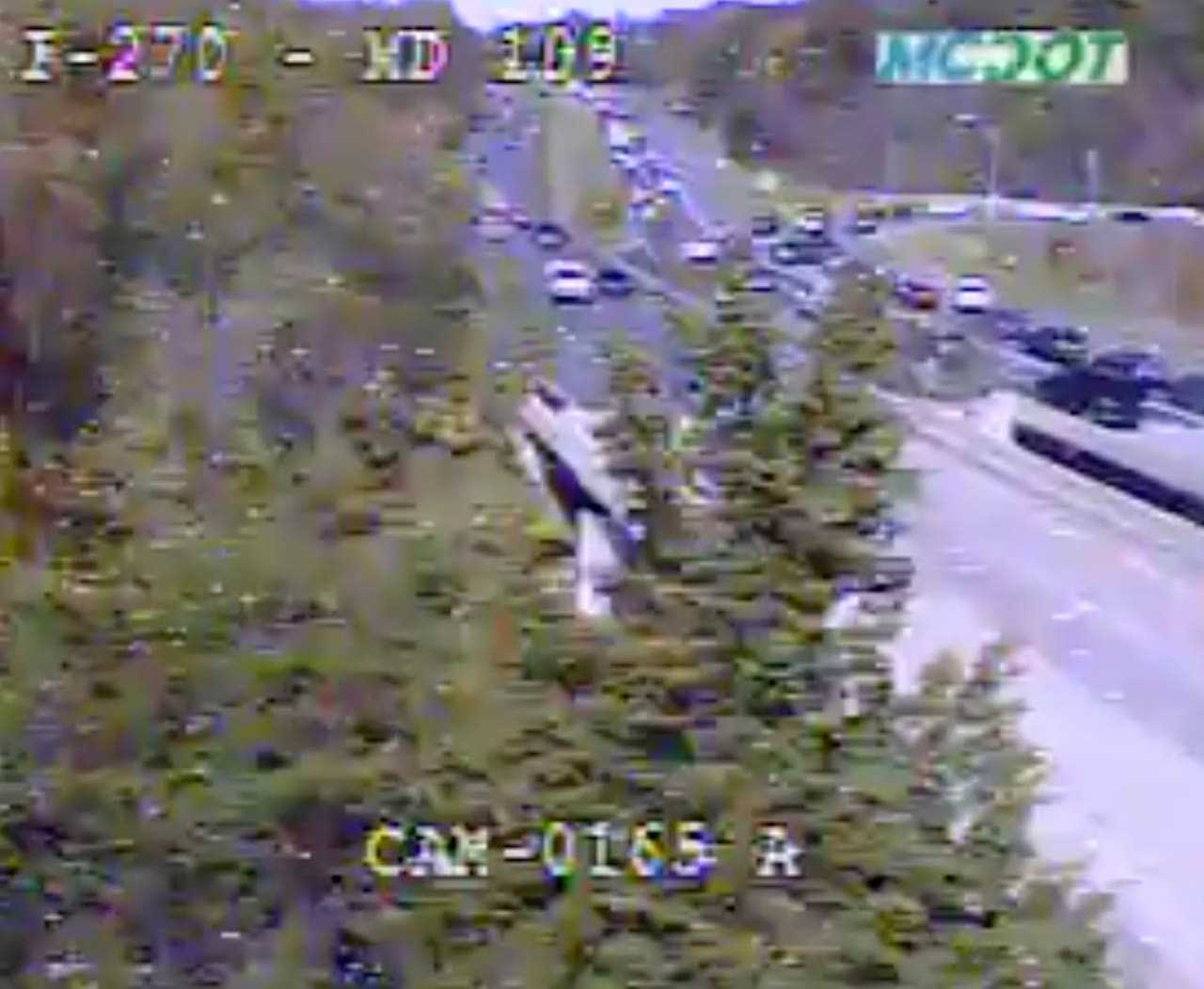 Overturned Dump Truck Spills Fuel Onto Roadway, Shuts Down I-270 In