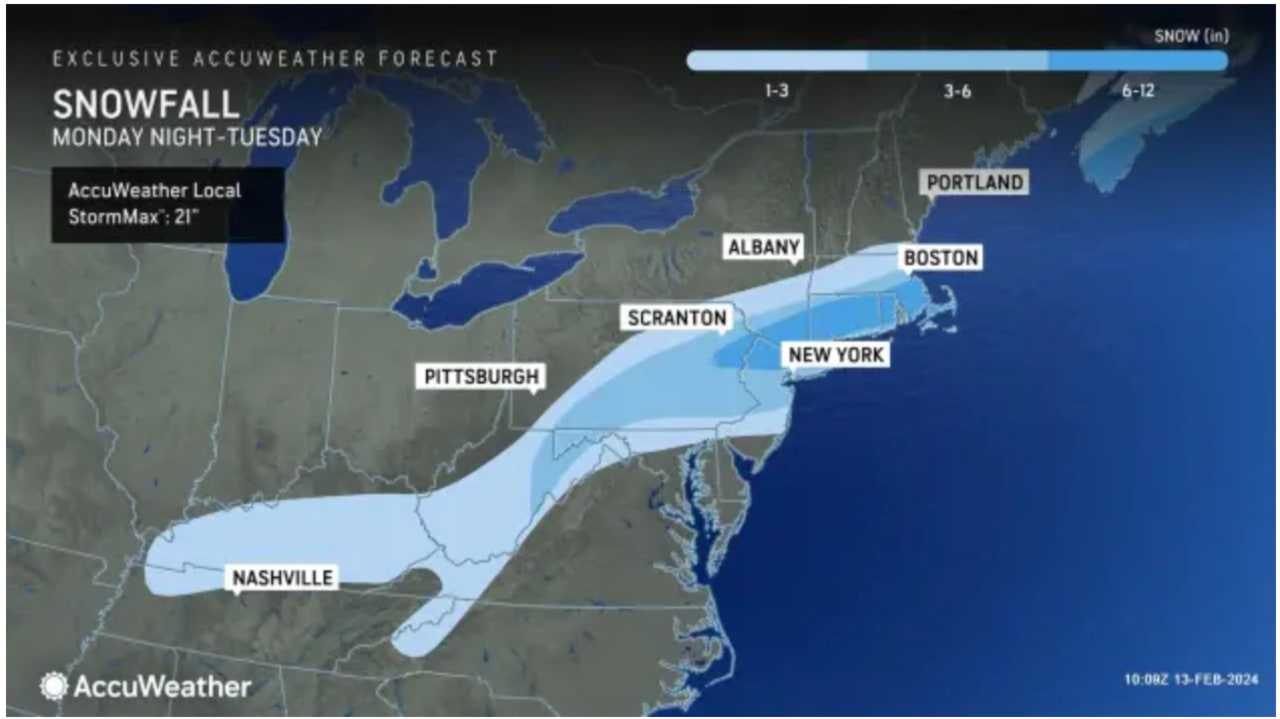 Massive Winter Storm Sweeping Through Region Final Snowfall Forecast