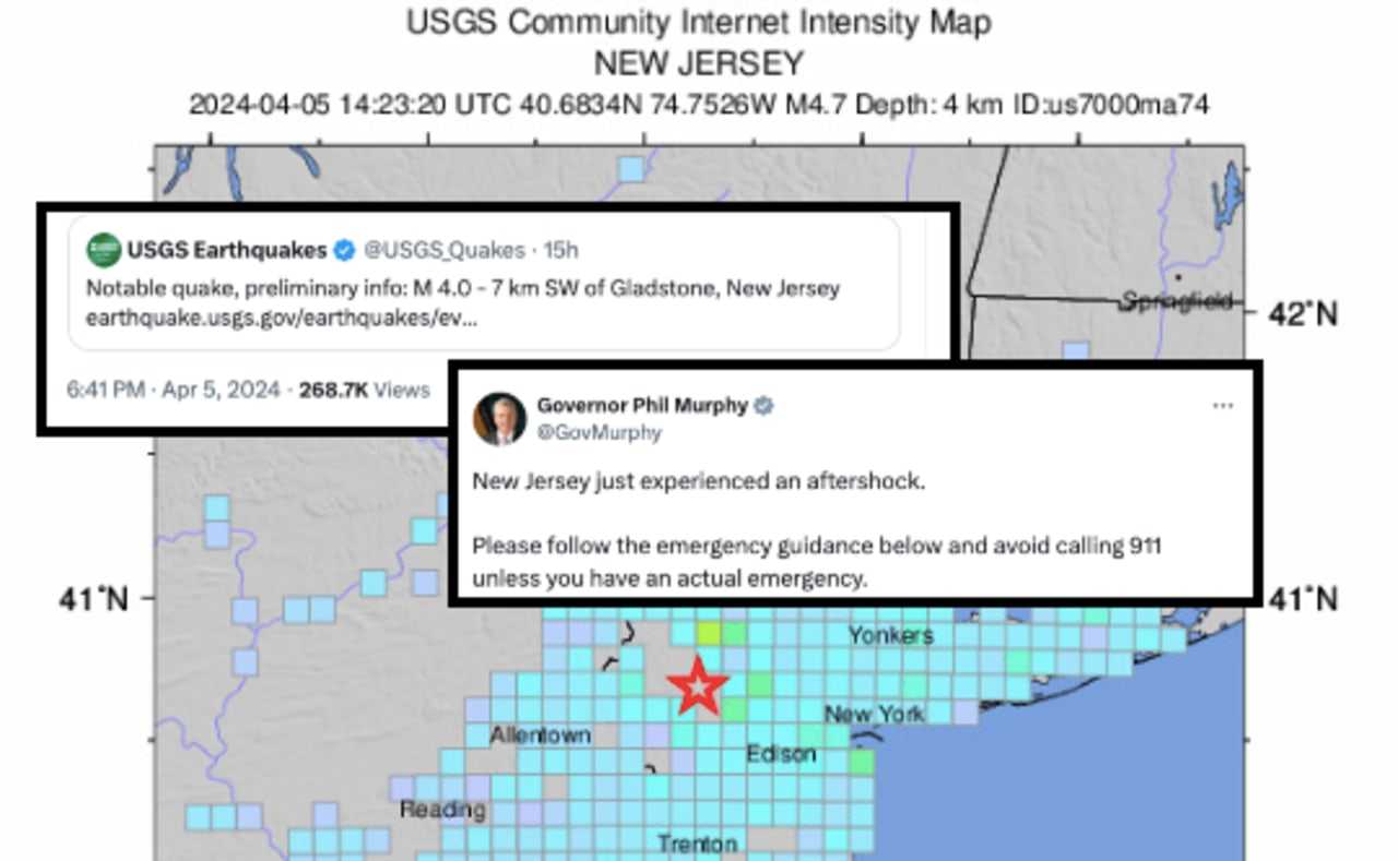 23 Small Aftershocks Reported By USGS In 23 Hours After New Jersey