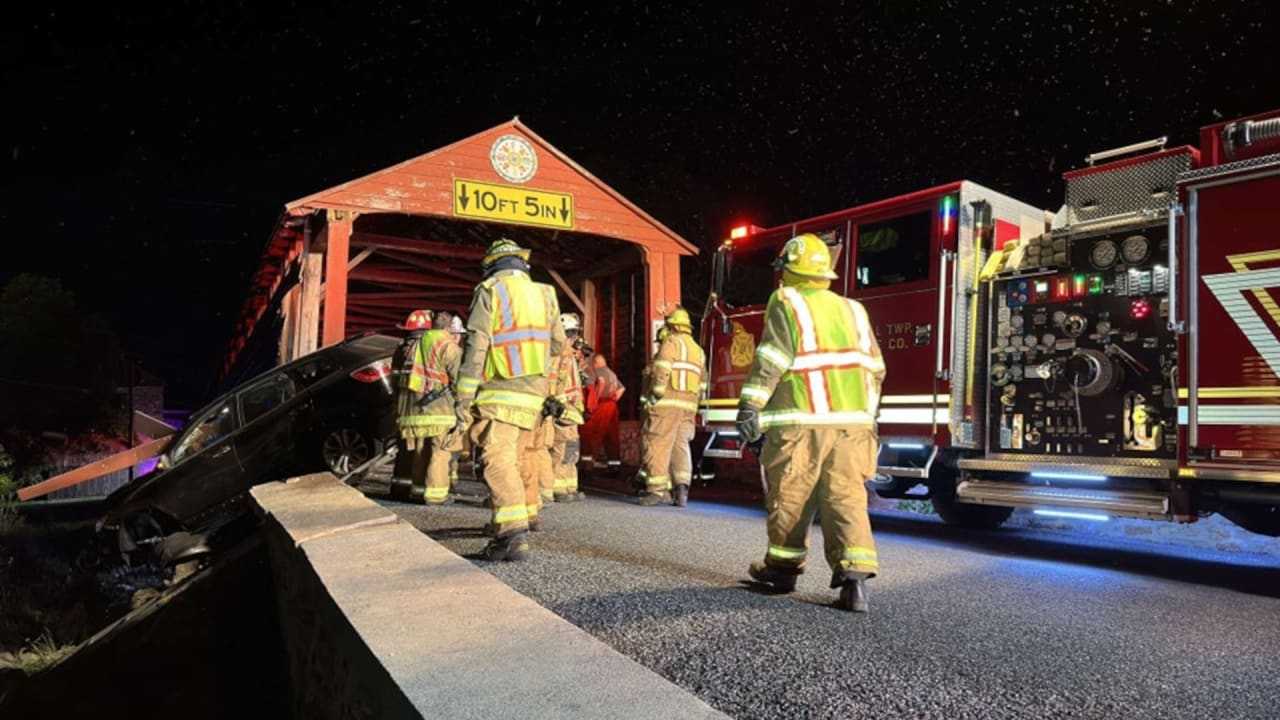 Historic Bridge Badly Damaged In Berks County Crash That Trapped