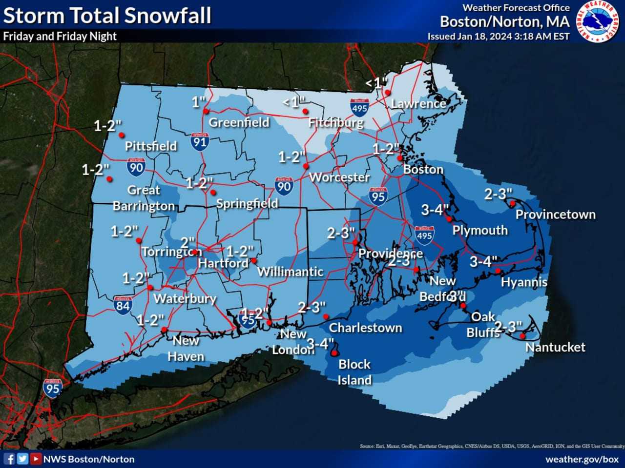 Predicted Snowfall Totals Increase For Parts Of New England: Here's ...