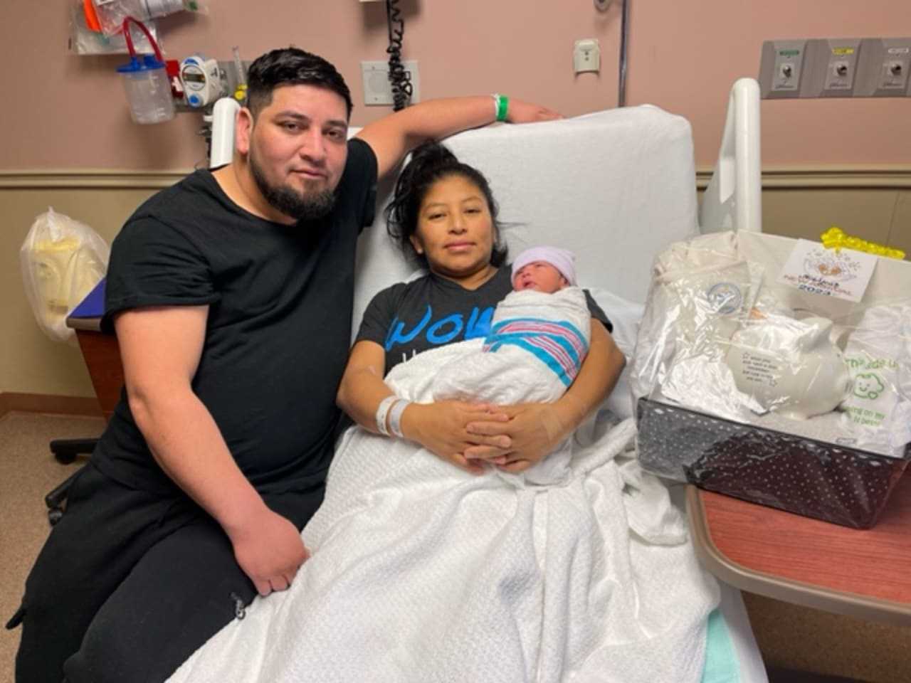 Vazquez holds his new baby, 02/12/2020