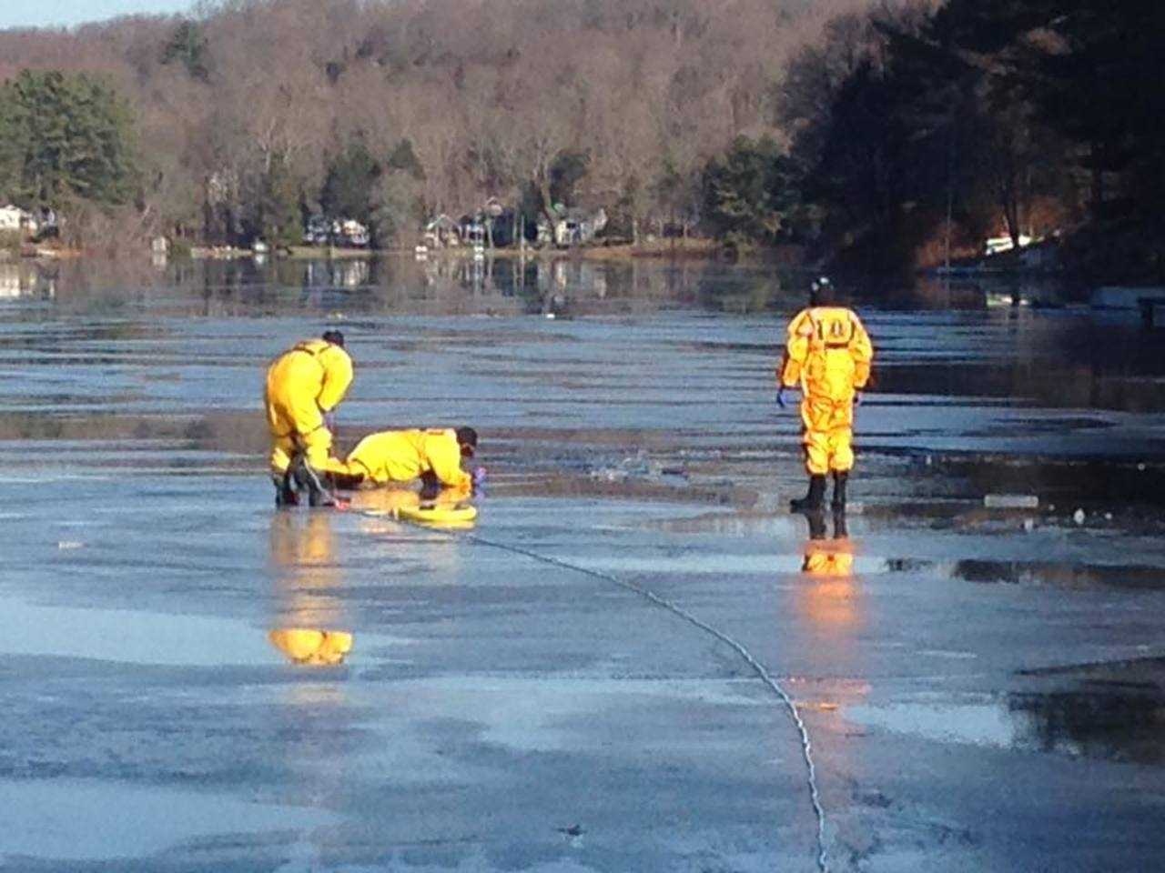 Nichols Fire Does ColdWater Rescue Training At Trumbull's Pinewood
