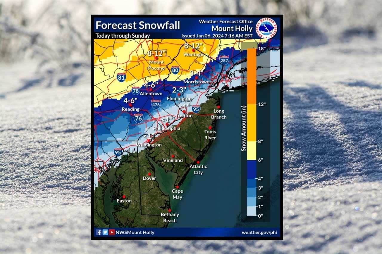 Snow Predictions Increase From National Weather Service For Parts Of NJ ...