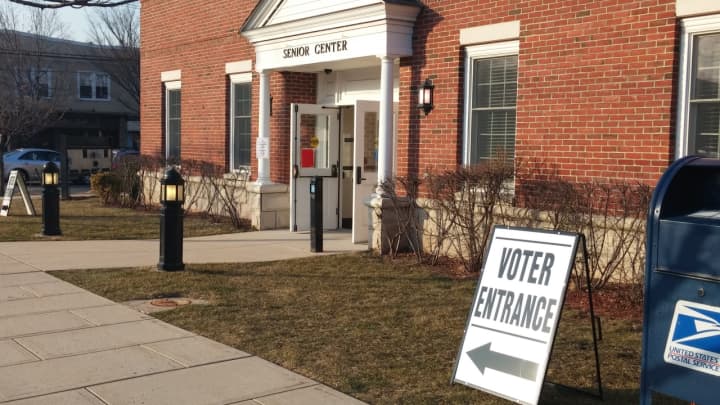 A polling station at Hasbrouck Heights Senior Center.