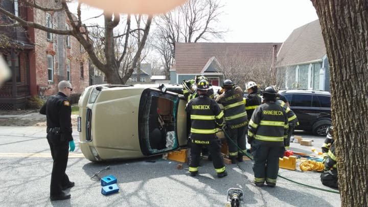 The crash occurred on East Market Street near Violet Hill Road in the Village of Rhinebeck.