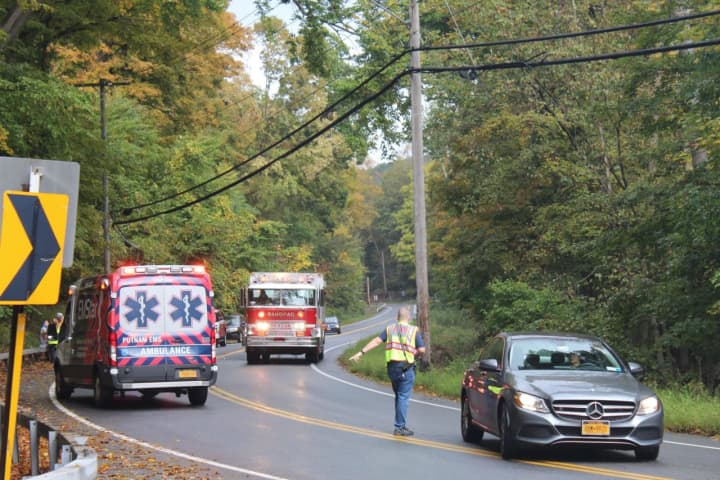 Two were hospitalized in Mahopac after a head-on collision.